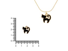 Dije Esmaltado Gatito Negro x 5 unidades.